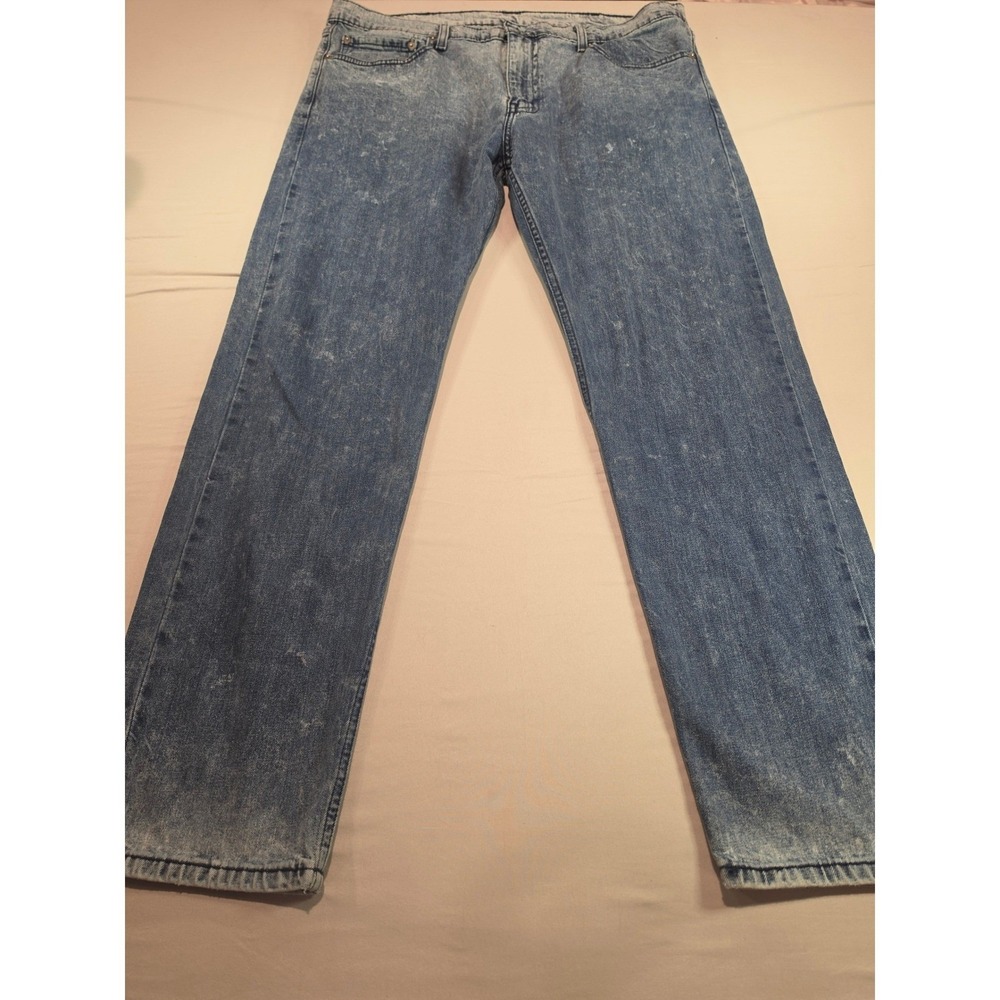 Levis 502 Regular Taper Jeans Mens 38x32 Blue Acid Wash Denim 29507-0471